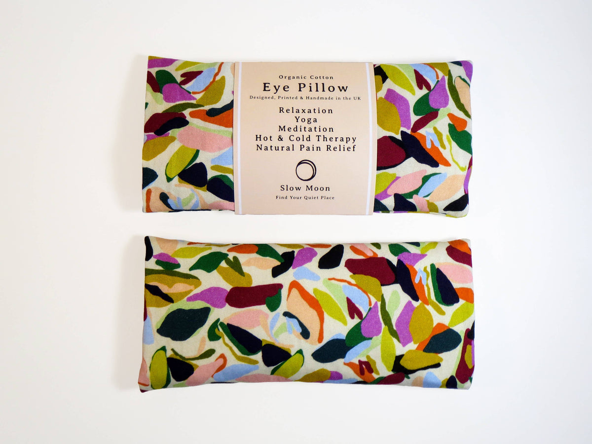 Organic Cotton Eye Pillow For Relaxation and Yoga - Pebbles - BohoDreaming