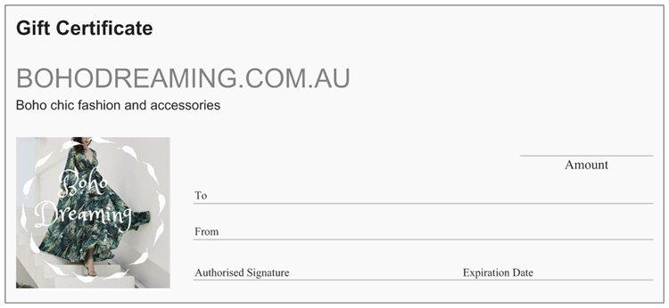 Bohodreaming Digital Gift Certificate - BohoDreaming