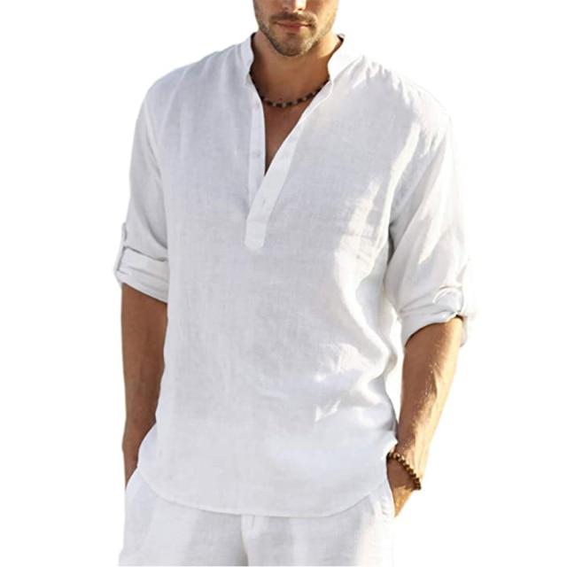 Casual Linen Blend Shirt - BohoDreaming
