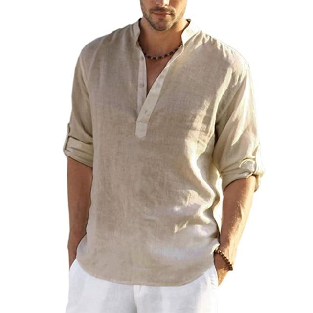 Casual Linen Blend Shirt - BohoDreaming
