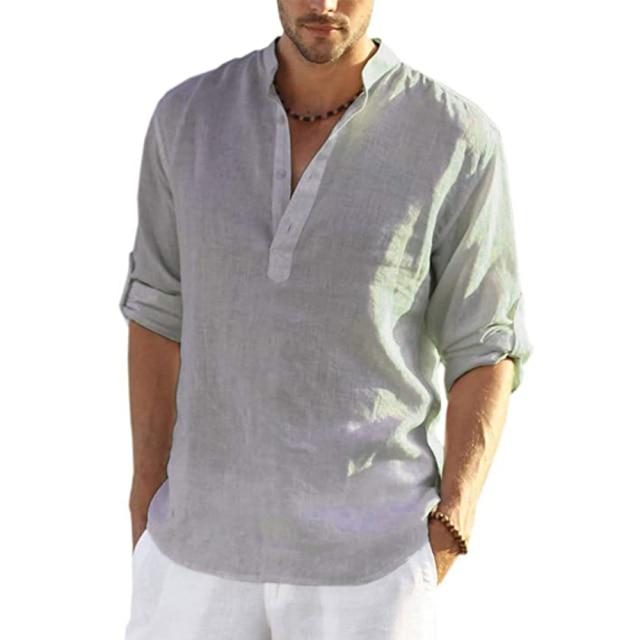 Casual Linen Blend Shirt - BohoDreaming