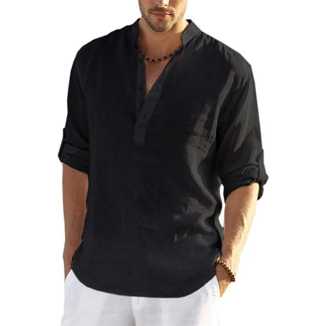 Casual Linen Blend Shirt - BohoDreaming