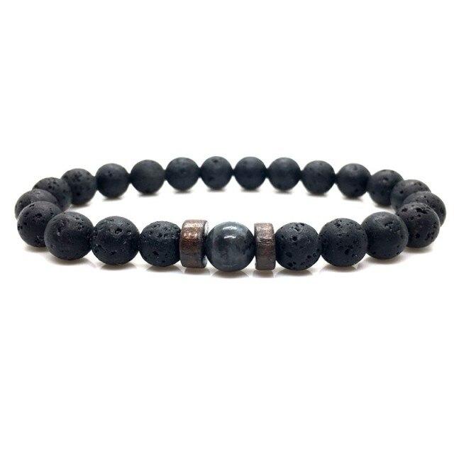 Jewellery - Lava Stone and Wooden Bead Boho Bracelets - BohoDreaming