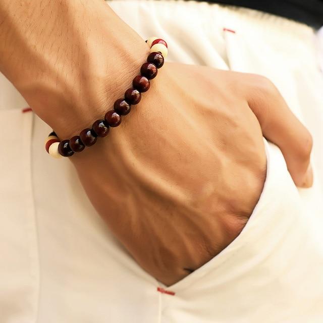 Jewellery - Lava Stone and Wooden Bead Boho Bracelets - BohoDreaming