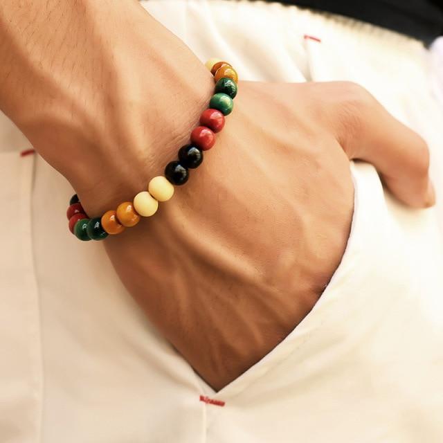 Jewellery - Lava Stone and Wooden Bead Boho Bracelets - BohoDreaming