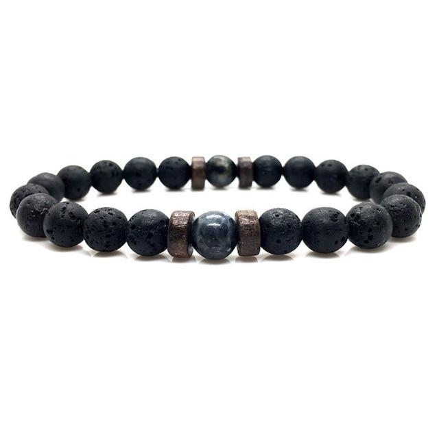 Jewellery - Lava Stone and Wooden Bead Boho Bracelets - BohoDreaming