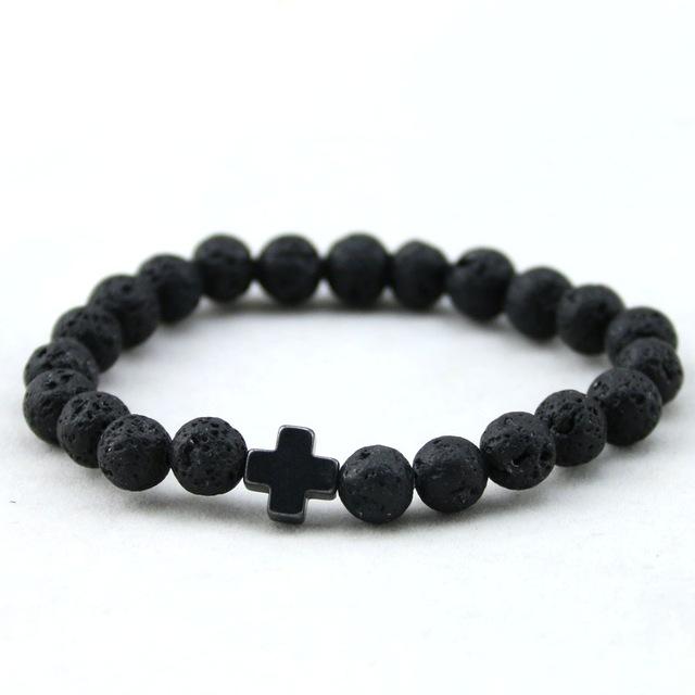 Jewellery - Mens Yoga 8mm Lava Stone Beads - BohoDreaming
