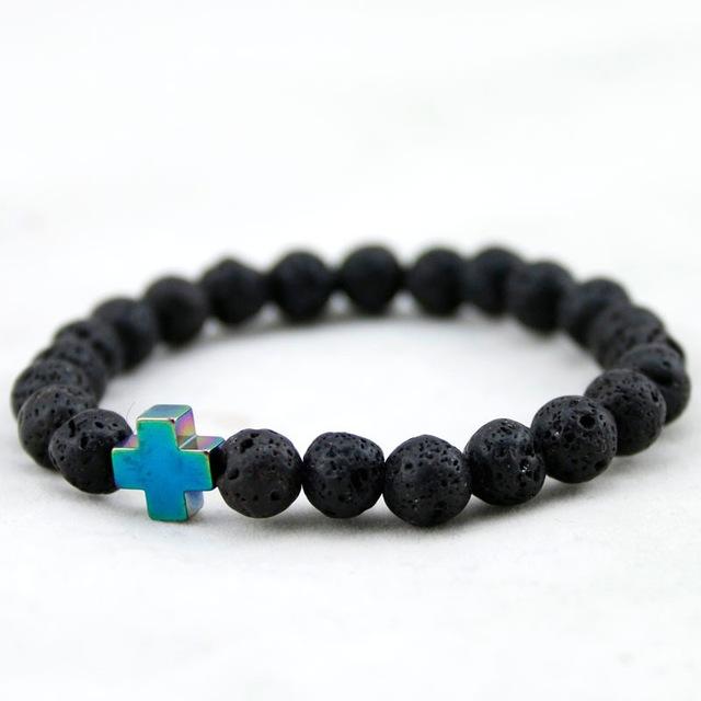 Jewellery - Mens Yoga 8mm Lava Stone Beads - BohoDreaming