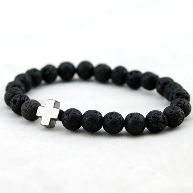 Jewellery - Mens Yoga 8mm Lava Stone Beads - BohoDreaming