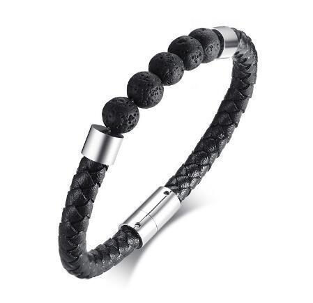 Men's Lava Rock Braided Leather Choker - BohoDreaming