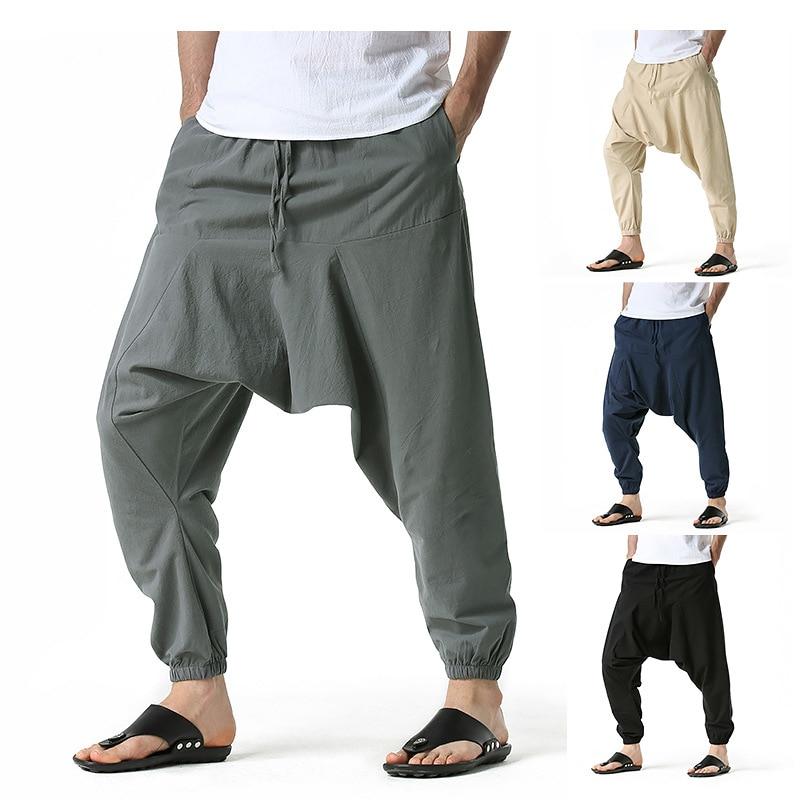 Men's Wide-Cut Harem/Yoga Pants - BohoDreaming