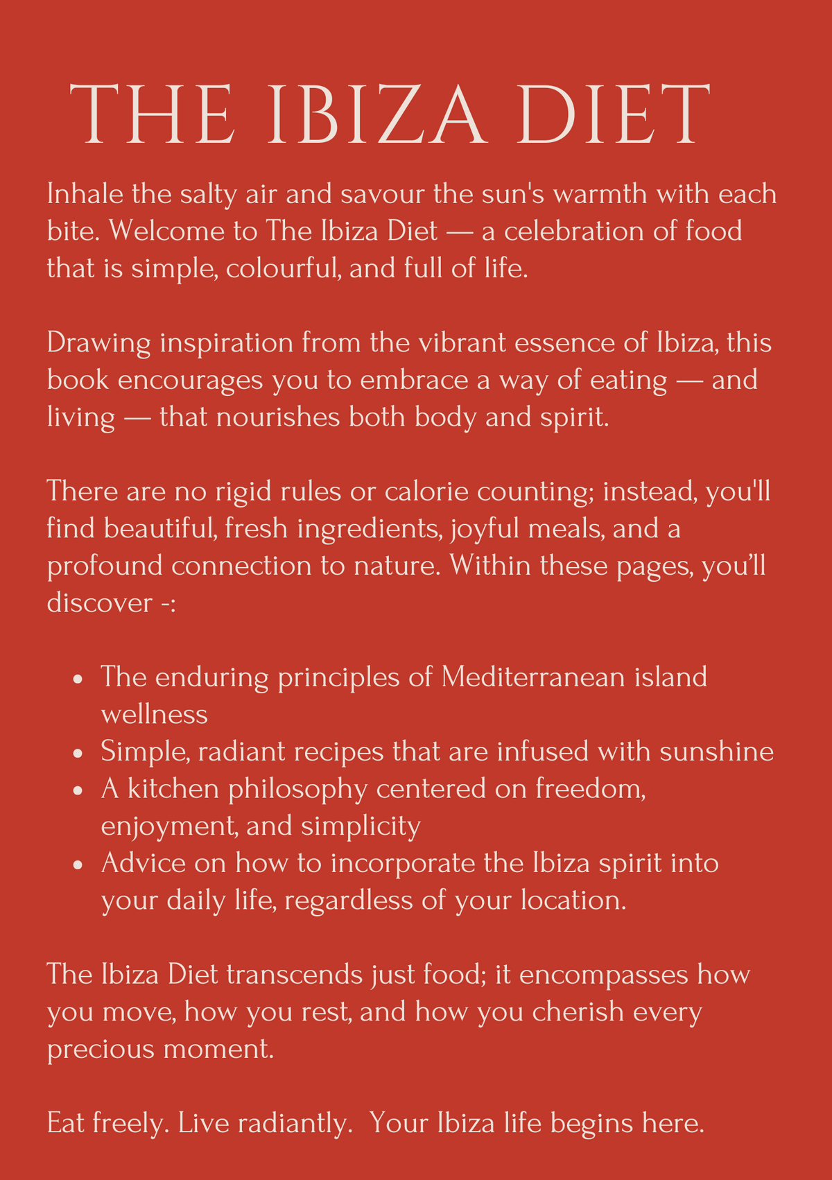 THE IBIZA DIET - Cook with a Boho Soul