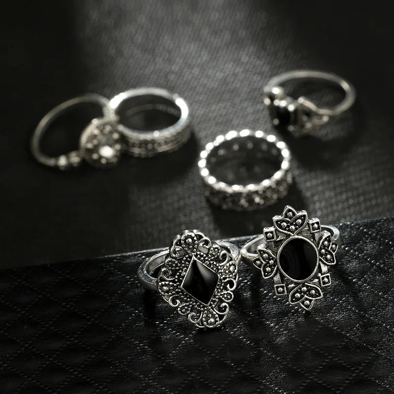Jewellery - 15 Pcs Bohemian Retro Rings Set - New