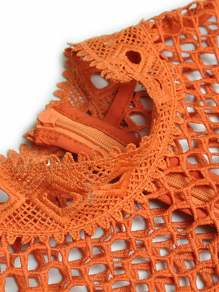 MADALEINE Designer High Quality Elegant Crochet Long Dress - New