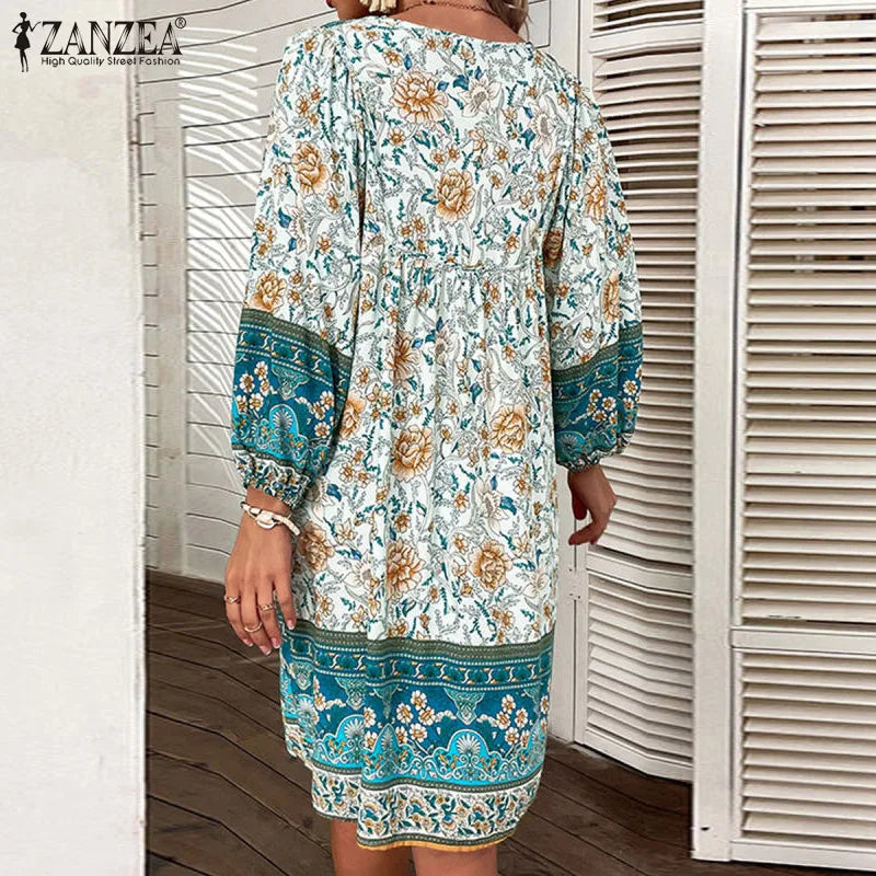 ARIANE Bohemian Casual Floral Dress Plus Size