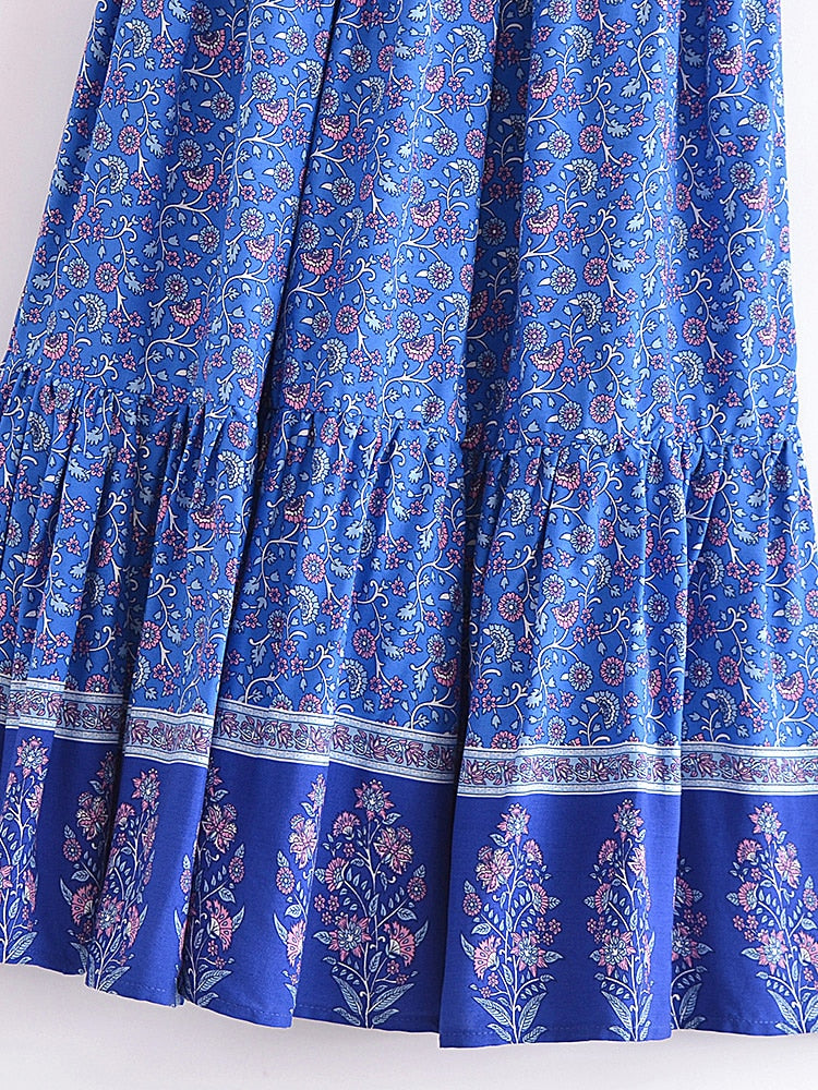 COLETTE Boho Floral Print Elastic High-waisted Maxi Skirt - New
