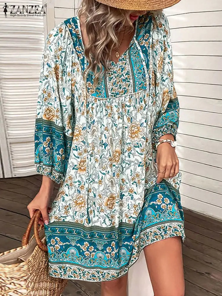 ARIANE Bohemian Casual Floral Dress Plus Size