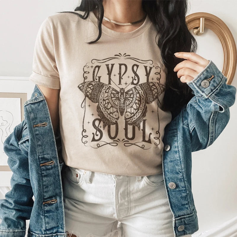 Gypsy Soul Butterfly Print T Shirt