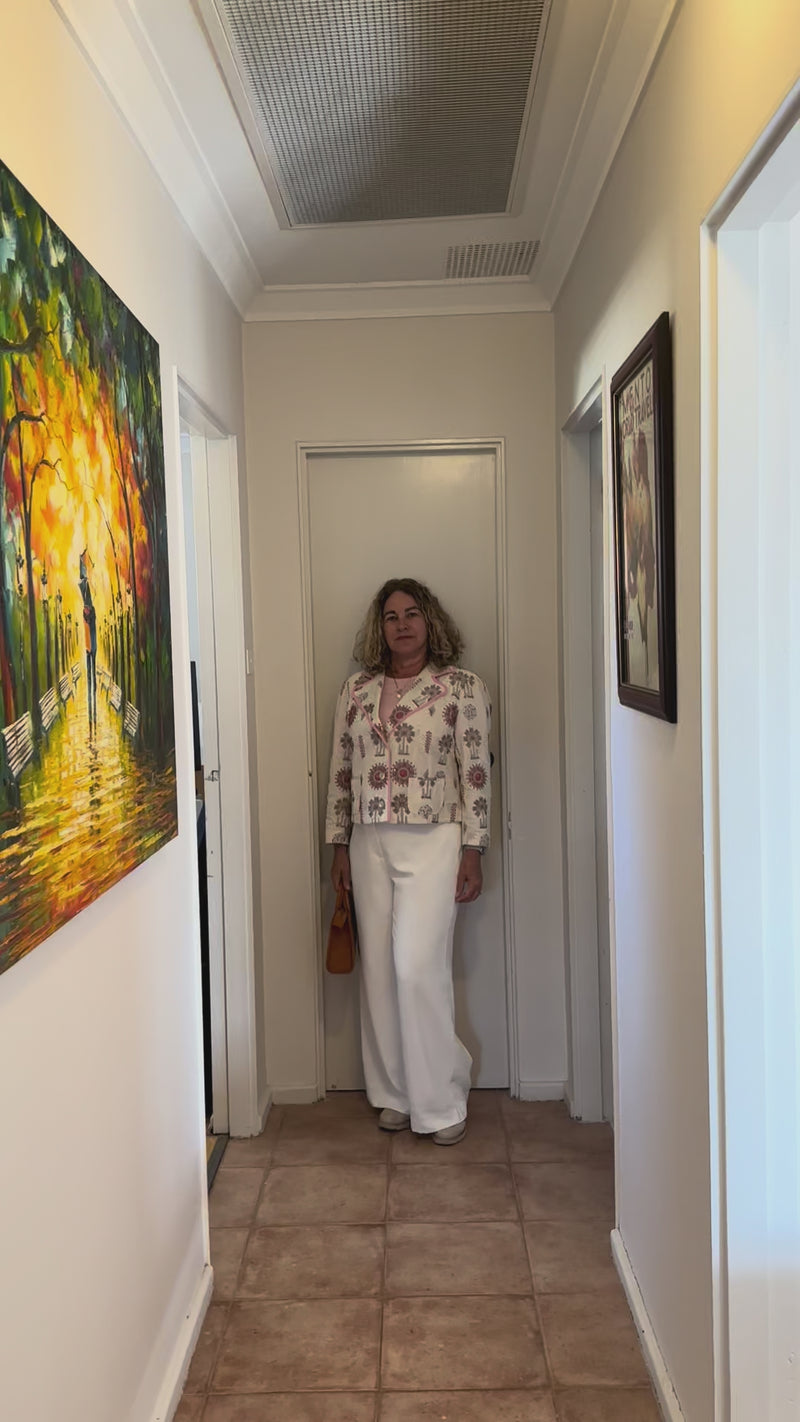 Cameo Jacket worn with workwear by model