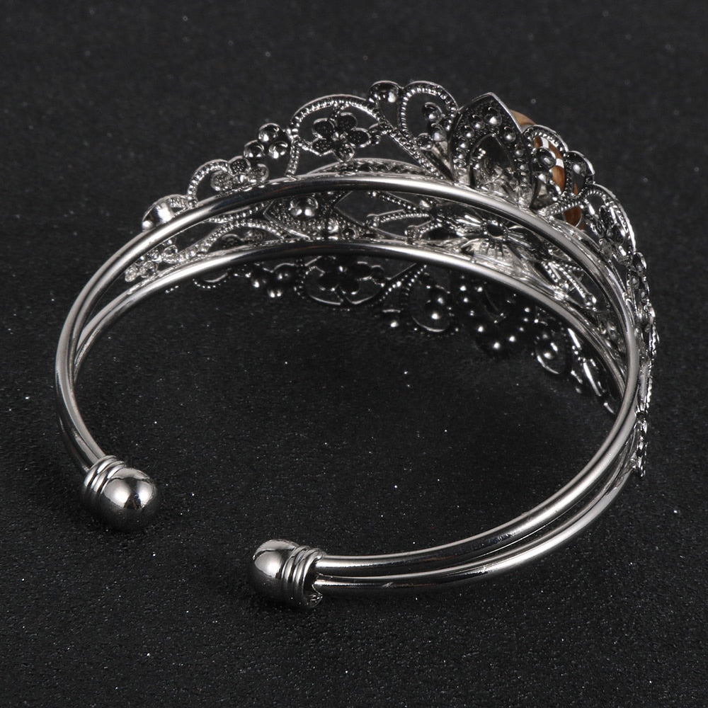 Jewellery - Charm Flower Cuff Bracelet