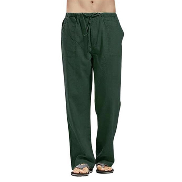 Buy poriff Mens Comfort Pants Linen Elastic Drawstring Waist Summer Beach  Pants Grey S at Amazon.in