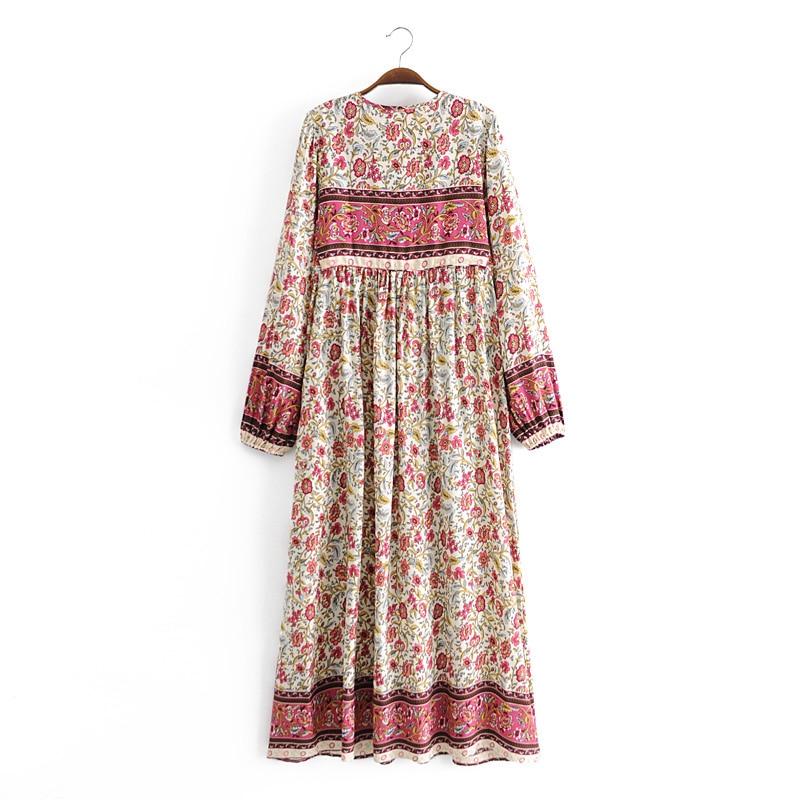 BESSIE Bohemian Floral Maxi Dress - BohoDreaming