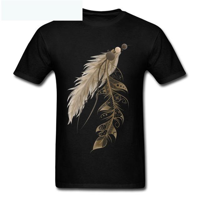 Bohemian Feather Printed Men's T Shirts - BohoDreaming