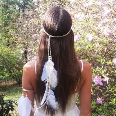 Bohemian White Peacock/ostrich Feather Headband - BohoDreaming