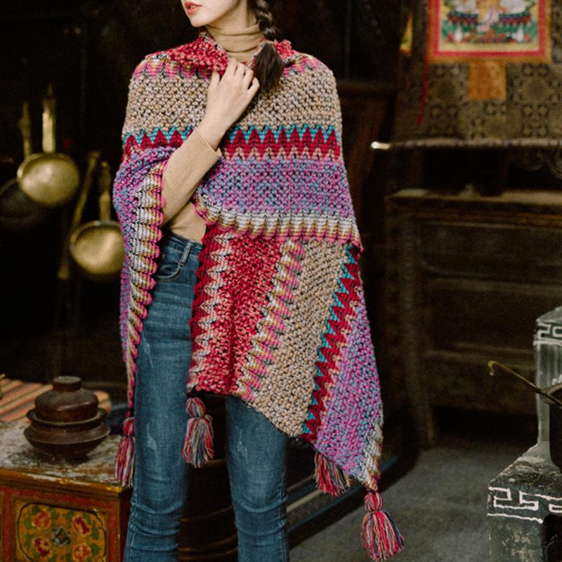 Boho Chic Knitted Cape - BohoDreaming