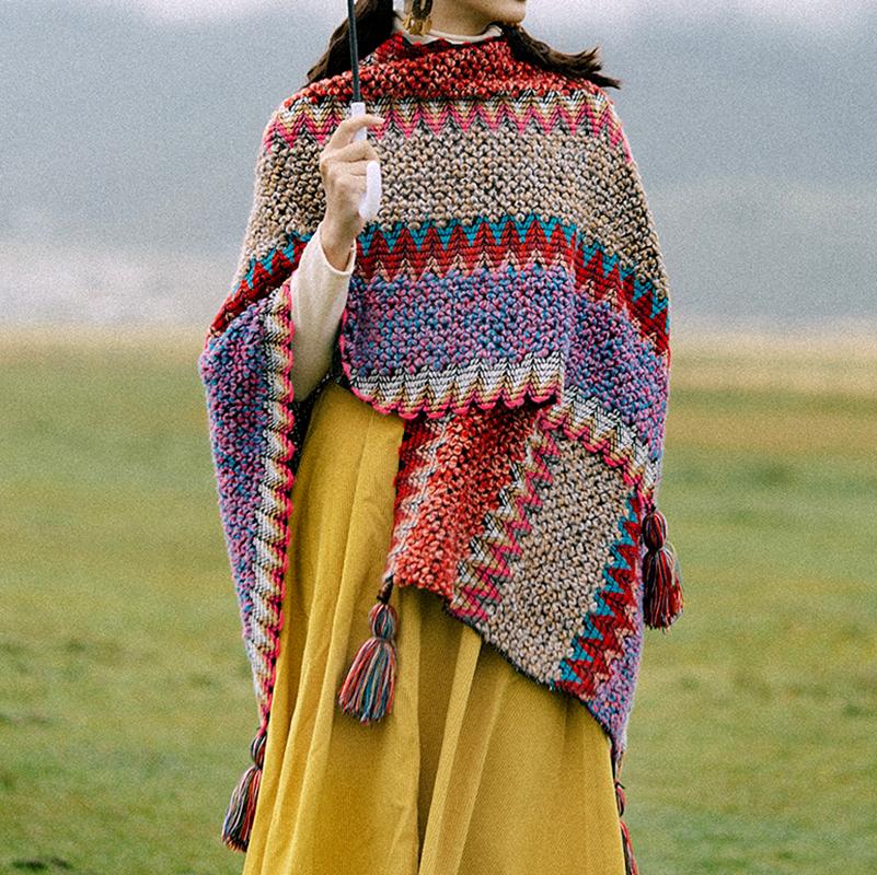 Boho Chic Knitted Cape - BohoDreaming