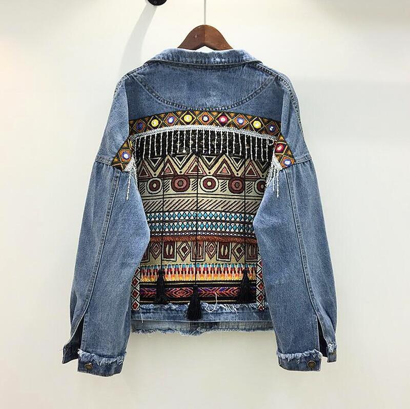 Ethnic denim clearance jacket