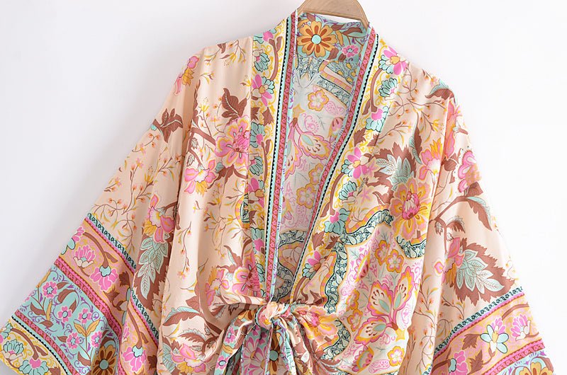EVA Boho Floral Print Kimono Blouse - BohoDreaming