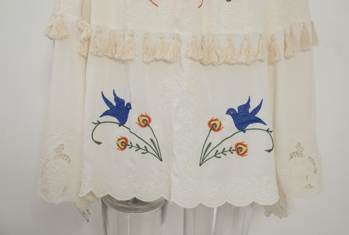 GRACE - Boho Off-shoulder Embroidery Blouse (to size XL) - BohoDreaming