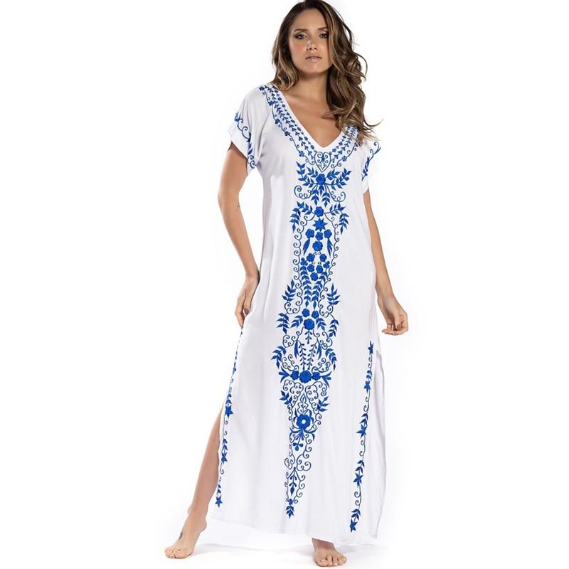 HELENA - Embroidered Cotton Beach Coverup - BohoDreaming