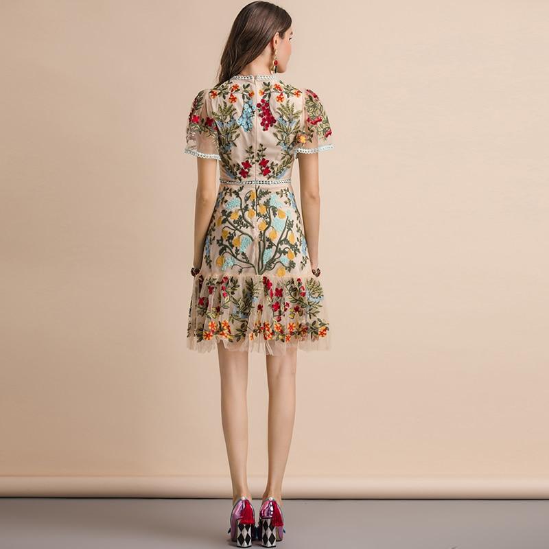 JEMIMA Flare Sleeve Floral Embroidery Midi Dress - BohoDreaming