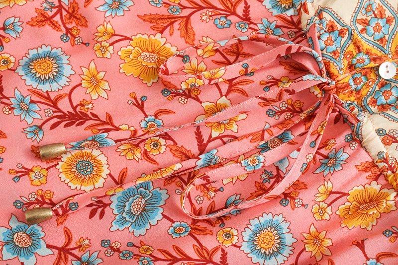 JERRY Boho Chic Floral Midi Dress - BohoDreaming