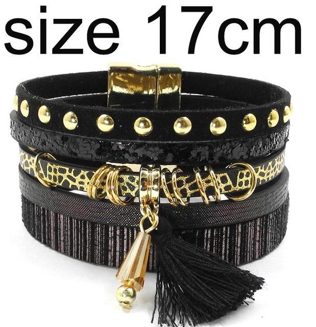 Jewellery - Bohemian Leather Multi-layer Charm Bracelet - 6 colours - BohoDreaming
