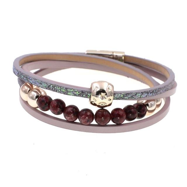 Jewellery - Boho Leather and Bead Bracelets - in 12 colours - BohoDreaming