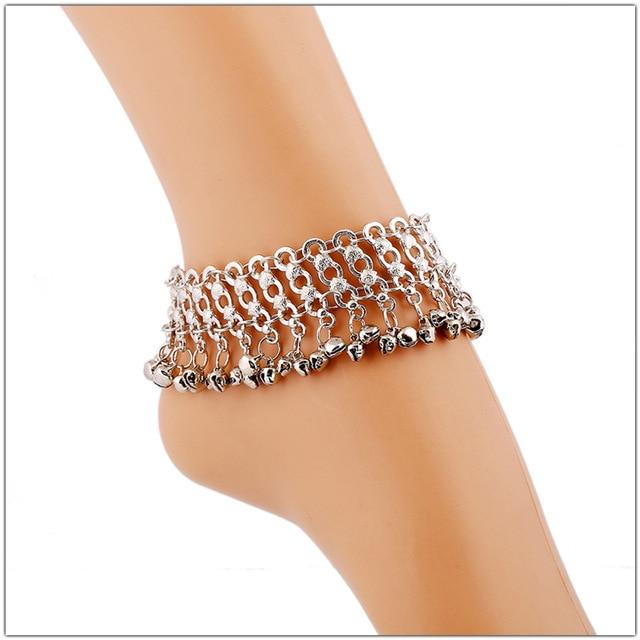 Jewellery - Silver Bell Bead Anklet - BohoDreaming