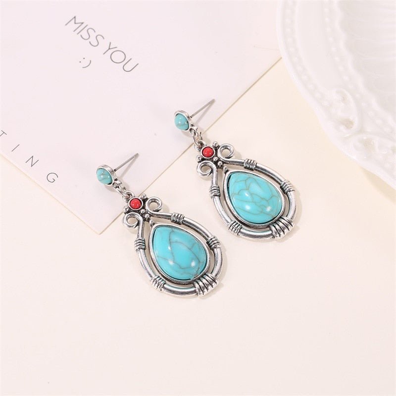 Jewellery - Turquoise Water Droplet Earrings - BohoDreaming