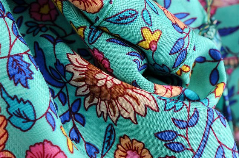 LESLEY Bohemian floral wrap mini dress - BohoDreaming