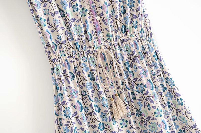 MULBERRY Boho Chic Floral Print Sleeveless Dress - BohoDreaming