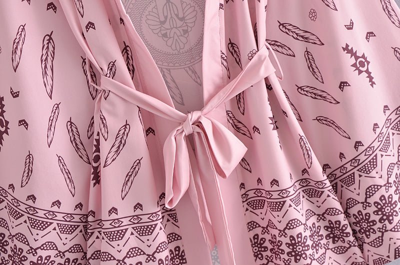 NYLA Bohemian Floral Print Kimono (Pink) - BohoDreaming