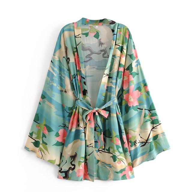 PARADISE Boho Vintage Cotton Short Kimono - BohoDreaming