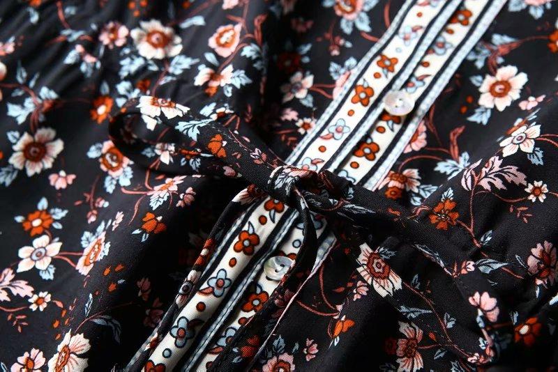 SYBIL Bohemian Floral Print Mini Dress - BohoDreaming