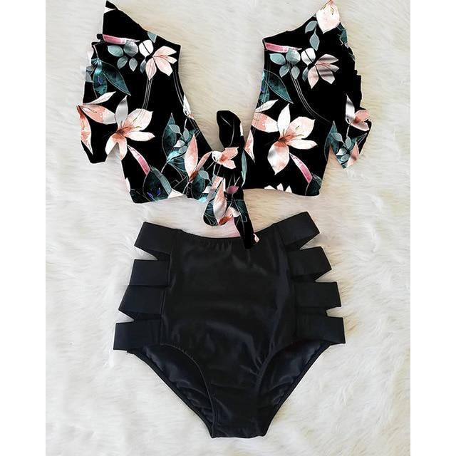 TABITHA Floral Ruffled Hem Bikini Set (Multiple prints) - BohoDreaming