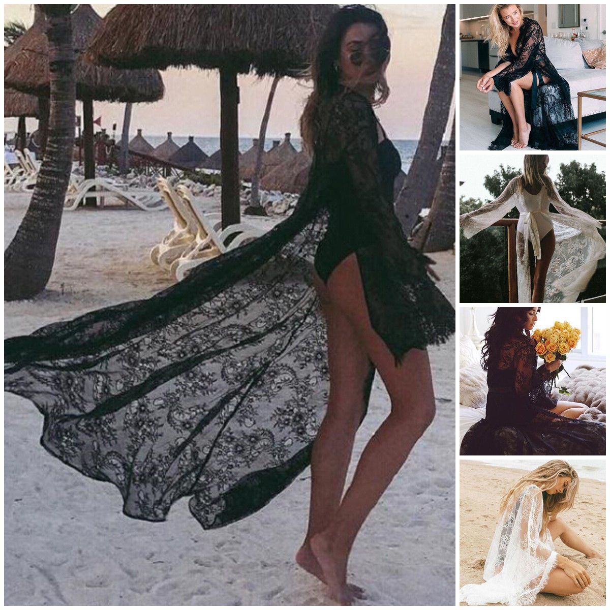 VALENCIA Lace Long Sleeve Cover Up - BohoDreaming