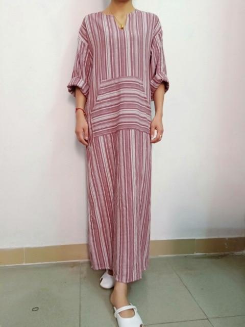 Women's Striped Linen Kaftan (inc Plus Sizes) - BohoDreaming