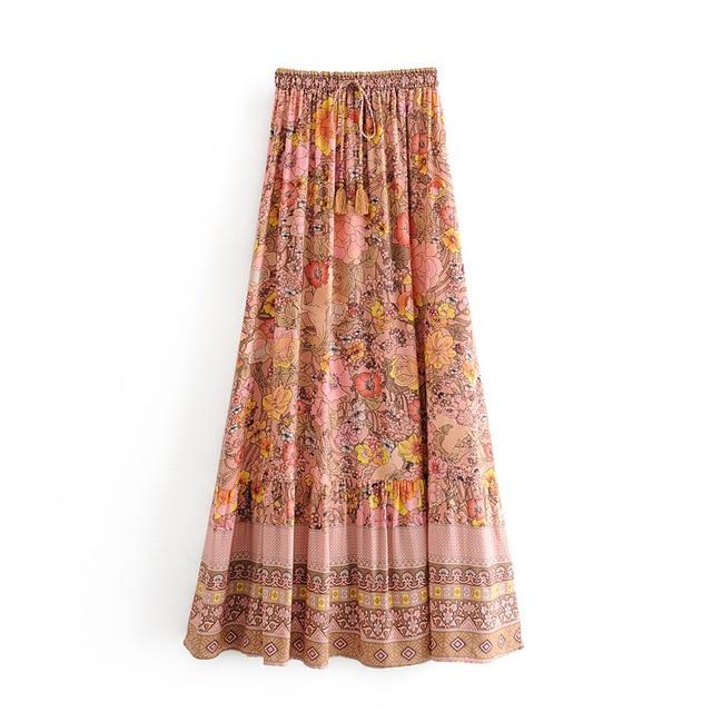 ZOE Floral Bohemian Maxi Skirt - BohoDreaming